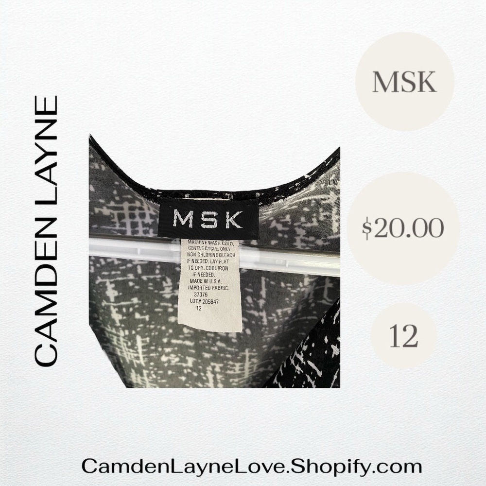 MSK Black and White Cowl Neck Sheath Dress - Picture 4 of 4